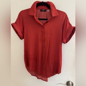 🖤 Tahari Women's Scarlet Button-Down Shirt